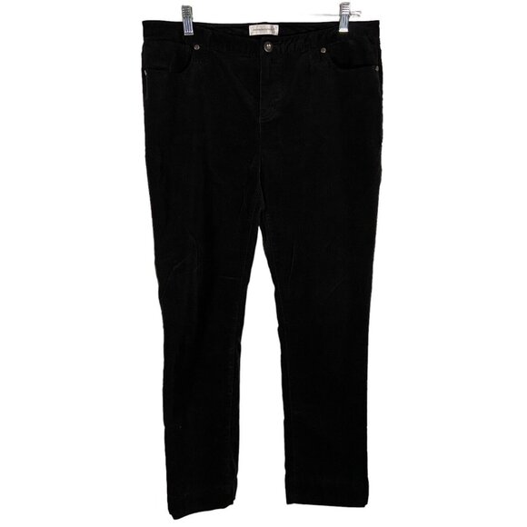 Christopher & Banks Womens Sz 10 BLACK Stretch Jeans Straight Leg Velour Velvet - Picture 4 of 9